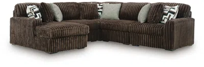 Ashley Midnight-madness 5-piece Sectional With Chaise In Chocolate