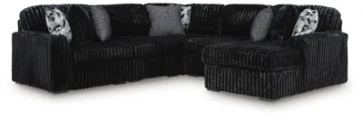 Ashley Midnight-madness 5-piece Sectional With Chaise In Onyx