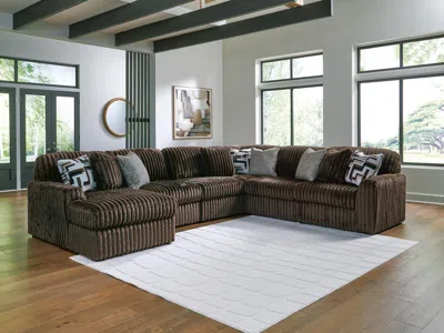 Ashley Midnight-madness 6-piece Sectional With Chaise In Chocolate