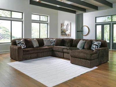 Ashley Midnight-madness 6-piece Sectional With Chaise In Chocolate