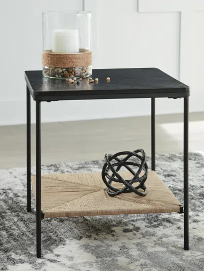 Ashley Minrich Accent Table In Black/natural