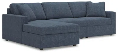 Ashley Modmax 3-piece Next-gen Nuvella™ Performance Fabric Modular Sofa Chaise In Ink