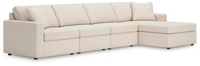 Ashley Modmax 4-piece Modular Next-gen Nuvella™ Performance Fabric Sectional With Chaise In Oyster