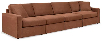 Ashley Modmax 4-piece Modular Next-gen Nuvella™ Performance Fabric Sofa In Spice