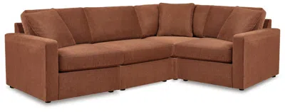 Ashley Modmax 4-piece Next-gen Nuvella™ Performance Fabric Modular Sectional In Spice