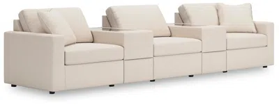 Ashley Modmax 5-piece Modular Next-gen Nuvella™ Performance Fabric Sectional With Storage Consoles In Oyster