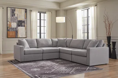 Ashley Modmax 5-piece Next-gen Nuvella™ Performance Fabric Modular Sectional In Granite