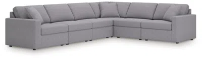 Ashley Modmax 6-piece Modular Next-gen Nuvella™ Performance Fabric Sectional In Granite