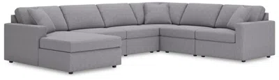 Ashley Modmax 6-piece Modular Next-gen Nuvella™ Performance Fabric Sectional With Chaise In Granite