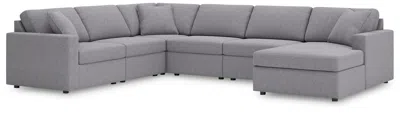 Ashley Modmax 6-piece Modular Next-gen Nuvella™ Performance Fabric Sectional With Chaise In Granite