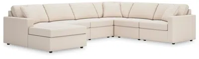 Ashley Modmax 6-piece Modular Next-gen Nuvella™ Performance Fabric Sectional With Chaise In Oyster