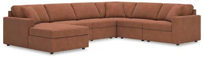 Ashley Modmax 6-piece Modular Next-gen Nuvella™ Performance Fabric Sectional With Chaise In Spice