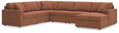 Ashley Modmax 6-piece Modular Next-gen Nuvella™ Performance Fabric Sectional With Chaise In Spice