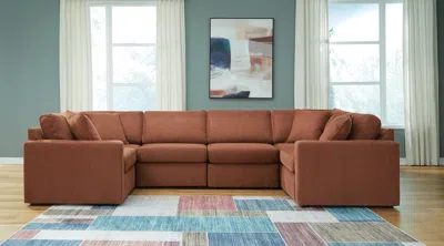 Ashley Modmax 6-piece Next-gen Nuvella™ Performance Fabric Modular Sectional In Spice