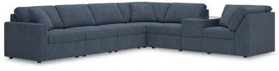 Ashley Modmax 7-piece Modular Next-gen Nuvella™ Performance Fabric Sectional With Storage Console In Ink
