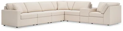 Ashley Modmax 7-piece Modular Next-gen Nuvella™ Performance Fabric Sectional With Storage Console In Oyster
