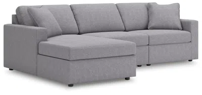 Ashley Modmax Next-gen Nuvella™ Performance Fabric 3-piece Sectional With Chaise In Granite