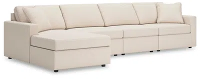 Ashley Modmax Next-gen Nuvella™ Performance Fabric 4-piece Sectional With Chaise In Oyster