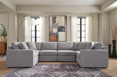 Ashley Modmax Next-gen Nuvella™ Performance Fabric 6-piece Sectional In Granite