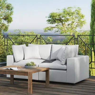 Ashley Modway Commix Outdoor Loveseat In White