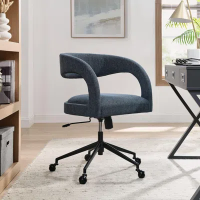Ashley Modway Pinnacle Upholstered Home Office Desk Chair In Slate Blue