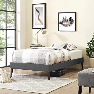 Ashley Modway Sharon Twin Bed Frame With Squared Tapered Legs In Gray