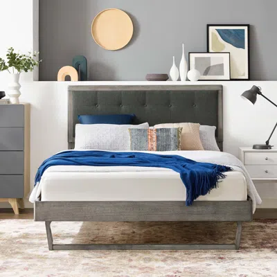 Ashley Modway Willow King Platform Bed With Angular Frame In Gray/charcoal