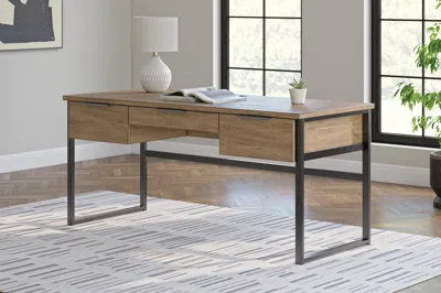 Ashley Montia 67" Home Office Desk In Light Brown