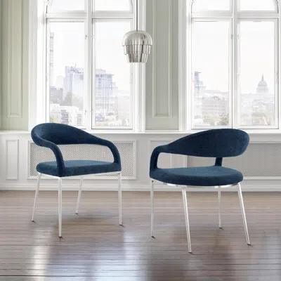 Ashley Morgan Dining Chair (set Of 2) In Light Blue