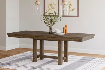 Ashley Moriville 62"-86" Extendable Dining Table In Grayish Brown
