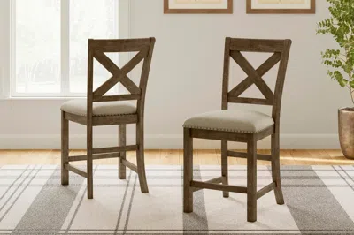 Ashley Moriville Counter Height Bar Stool In Beige