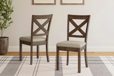 Ashley Moriville X Back Dining Chair In Beige