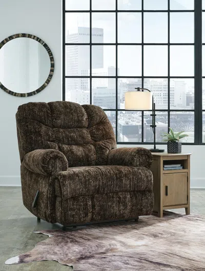 Ashley Movie Man Oversized Manual Recliner In Chocolate