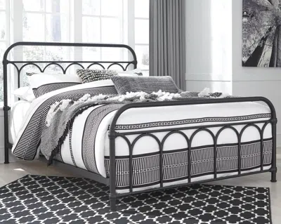 Ashley Nashburg Queen Metal Bed In Black