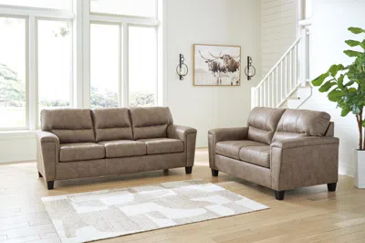 Ashley Navi Sofa And Loveseat In Fossil