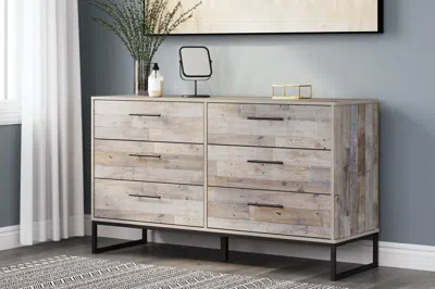 Ashley Neilsville 6 Drawer 59" Dresser In Whitewash