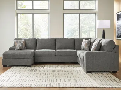 Ashley Newellen 3-piece Sectional With Chaise In Greystone