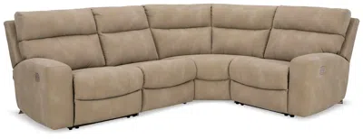 Ashley Next-gen Durapella 4-piece Performance Fabric Dual Power Reclining Modular Sectional In Sand