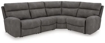 Ashley Next-gen Durapella 4-piece Performance Fabric Dual Power Reclining Modular Sectional In Slate