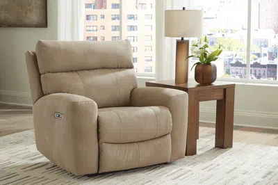 Ashley Next-gen Durapella Oversized Dual Power Performance Fabric Recliner In Sand