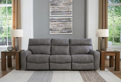 Ashley Next-gen Durapella Performance Fabric 3-piece Dual Power Reclining Modular Sofa In Slate