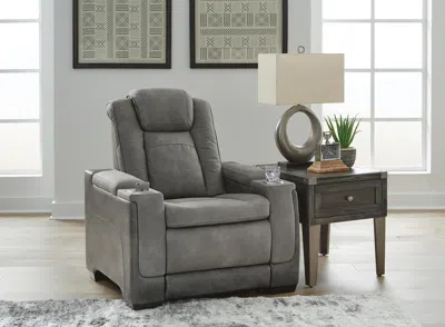 Ashley Next-gen Durapella Performance Fabric Dual Power Recliner In Slate