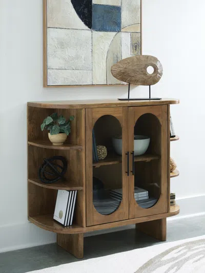Ashley Niall Accent Cabinet In Light Brown