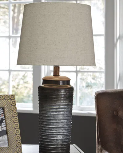 Ashley Norbert Table Lamp (set Of 2) In Gray