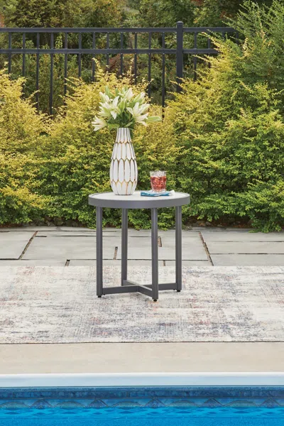 Ashley North Island Outdoor End Table In Gray