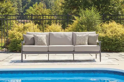 Ashley North Island Outdoor Sofa With Cushion In Gray