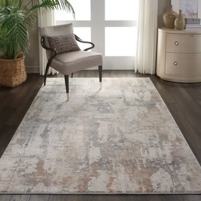 Ashley Nourison Beige And Gray 4'x6' Area Rug In Beige/gray