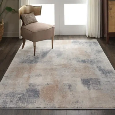Ashley Nourison Beige And Gray 4'x6' Area Rug In Beige/gray