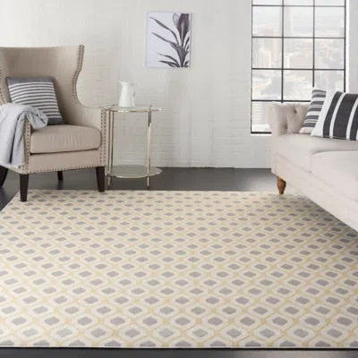 Ashley Nourison Grafix 7'10" X 9'10" White Contemporary Indoor Rug