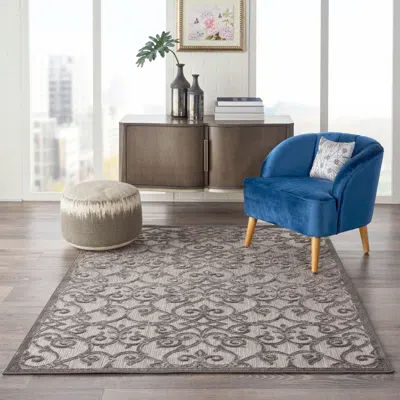 Ashley Nourison Home Aloha 3'6" X 5'6" Grey/charcoal Contemporary Indoor/outdoor Rug In Gray/charcoal